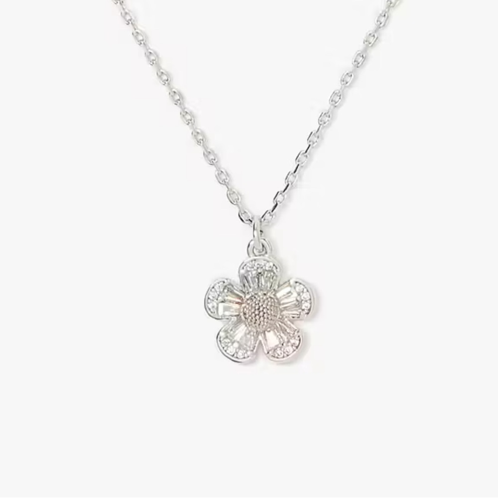 Kate Spade Silver Fleurette Pendant Necklace NWT